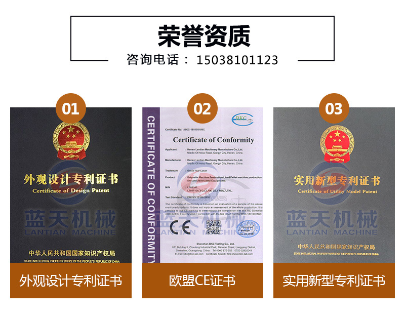 切片丁丝机荣誉资质